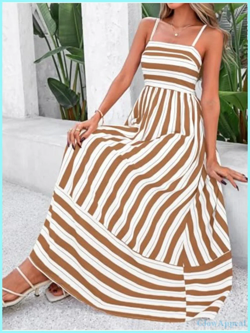 Spaghetti Strap Boho Floral Maxi Dress Viscose Square Neck Smocked Back